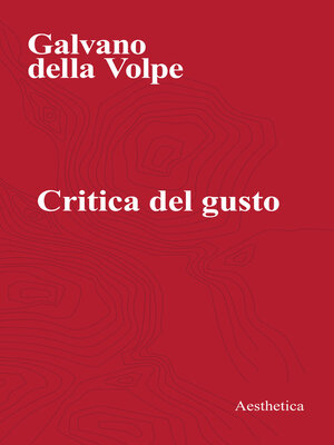 cover image of Critica del gusto
